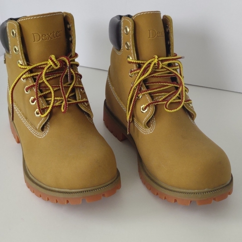 Dexter tan waterproof boots lace up men's 61/2" W